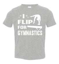 Load image into Gallery viewer, I Flip For Gymnastics T Shirts toddler heather gray