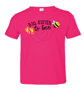 Big Sister To Bee New Big Sister T Shirt toddler hot pink