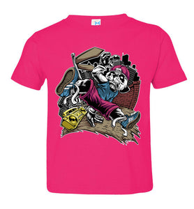 Break Dance Panda Hip Hop T Shirts toddler hot pink