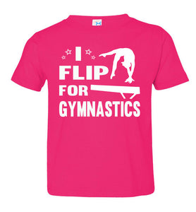 I Flip For Gymnastics T Shirts toddler hot pink