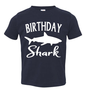 Birthday Shark Shirt toddler navy