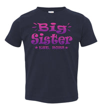 Load image into Gallery viewer, Big Sister EST 2022 Big Sister Shirt navy