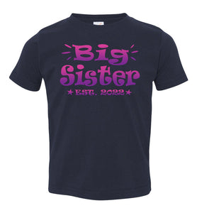 Big Sister EST 2022 Big Sister Shirt navy