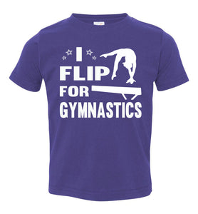 I Flip For Gymnastics T Shirts toddler purple