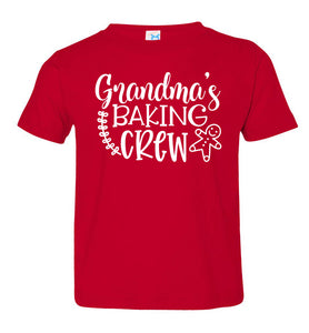 Grandma Baking Crew Funny Christmas Shirts toddler red