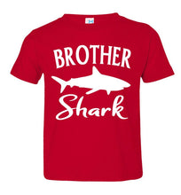 Load image into Gallery viewer, Brother Shark Shirt toddler red