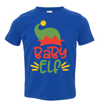 Load image into Gallery viewer, Baby Elf Christmas Onesie Elf toddler tee blue
