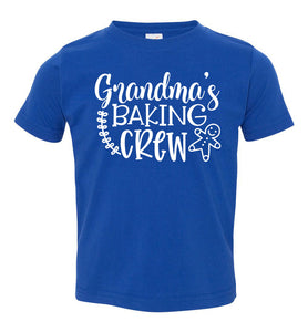 Grandma Baking Crew Funny Christmas Shirts toddler blue