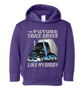 Future Truck Driver Like My Daddy Trucker Kids Hoodie purple