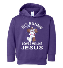 Load image into Gallery viewer, Easter Hoodie, No Bunny Loves Me Like Jesus toddler purple