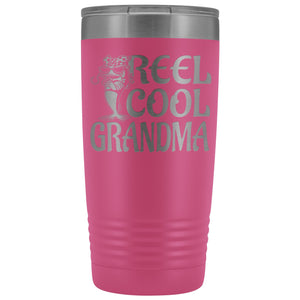 Reel Cool Grandma Fishing 20oz Tumbler pink