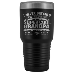 Super Cool Grandpa 30 Ounce Vacuum Tumbler Grandpa Travel Mug black