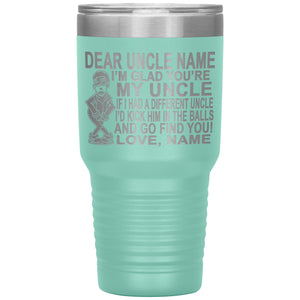 Dear Uncle I'm Glad You're My Uncle Funny Uncle Tumbler teal