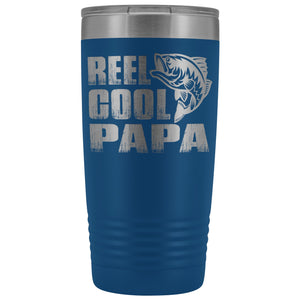 Reel Cool Papa Fishing Papa 20oz Tumbler design 2 blue
