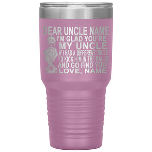 Dear Uncle I'm Glad You're My Uncle Funny Uncle Tumbler light purple