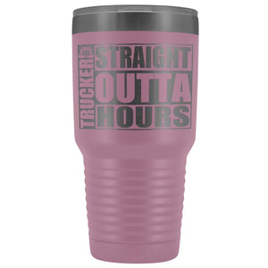 Straight Outta Hours 30oz Tumbler Funny Trucker Travel Mug light purple