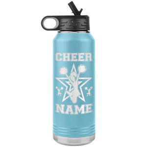 32oz Cheerleading Water Bottle Tumbler, Cheer Gifts light  blue