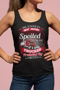Blessed By God Spoiled By My Trucker Girlfriend Wife Tank Top