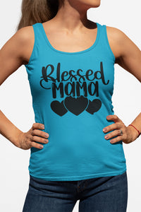 Blessed Mama Mom Quote Tanks