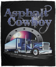 Load image into Gallery viewer, Asphalt Cowboy Trucker Fleece Throw Blanket Pete With Reefer