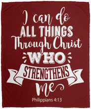 Load image into Gallery viewer, I Can Do All Things Through Christ Christian Blanket Throws maroon