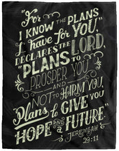 Load image into Gallery viewer, For I Know The Plans I Have For You Jeremiah 29:11 Christian Blanket Throws large