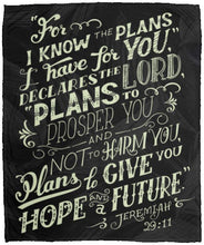 Load image into Gallery viewer, For I Know The Plans I Have For You Jeremiah 29:11 Christian Blanket Throws medium