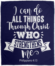 Load image into Gallery viewer, I Can Do All Things Through Christ Christian Blanket Throws navy