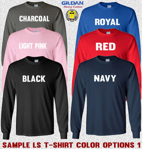 Gildan long sleeve T-Shirt Color Options 2