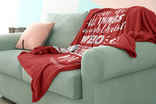 Load image into Gallery viewer, I Can Do All Things Through Christ Christian Blanket Throws red 3