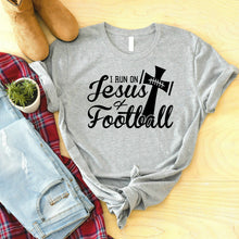 Load image into Gallery viewer, I Run On Jesus And Football Christian Football Shirts