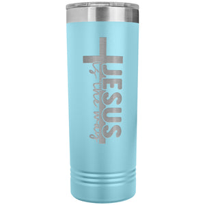 Jesus Is The Way Christian Tumblers light blue