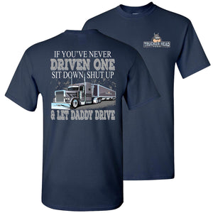 Let Daddy Drive Trucker Grain Hauler Shirt navy