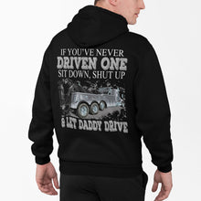 Load image into Gallery viewer, Let Daddy Drive Funny Tow Truck Driver Hoodie Sweatshirt
