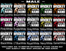 Load image into Gallery viewer, My Favorite Hockey Player Calls Me Male Color Options