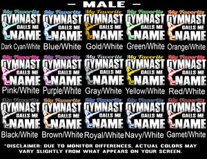 My Favorite Gymnast Calls Me male design color options