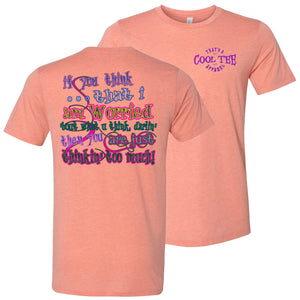 Thinkin' Too Much Funny Country Cowgirl T Shirts Heather Sunset