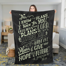 Load image into Gallery viewer, For I Know The Plans I Have For You Jeremiah 29:11 Christian Blanket Throws