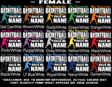 Load image into Gallery viewer, My Favorite Basketball Player Calls Me Female color samples