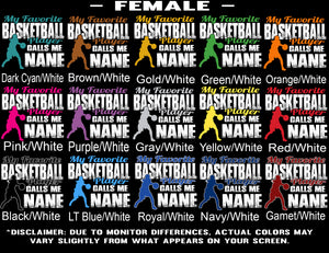 My Favorite Basketball Player Calls Me Female color samples