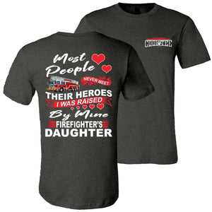 My Hero Firefighter Daughter Shirt dk heather