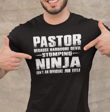 Load image into Gallery viewer, Pastor Hardcore Devil Stomping Ninja Funny Pastor Shirt