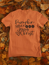 Load image into Gallery viewer, Pumpkin spice and Jesus Christ T-Shirt