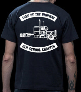 Sons Of The Highway Old School Chapter Old School Trucker Shirts mock up
