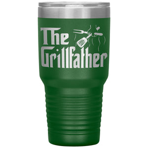 The Grillfather Funny Grill Dad Tumbler Gift green
