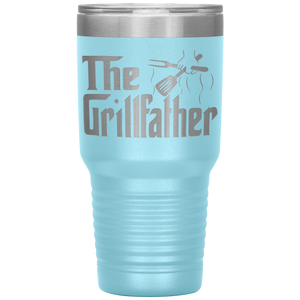 The Grillfather Funny Grill Dad Tumbler Gift light blue