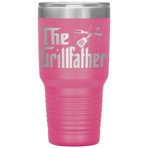 The Grillfather Funny Grill Dad Tumbler Gift pink