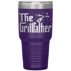The Grillfather Funny Grill Dad Tumbler Gift purple