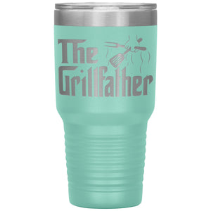 The Grillfather Funny Grill Dad Tumbler Gift teal