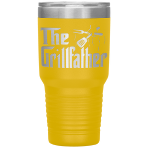 The Grillfather Funny Grill Dad Tumbler Gift yellow